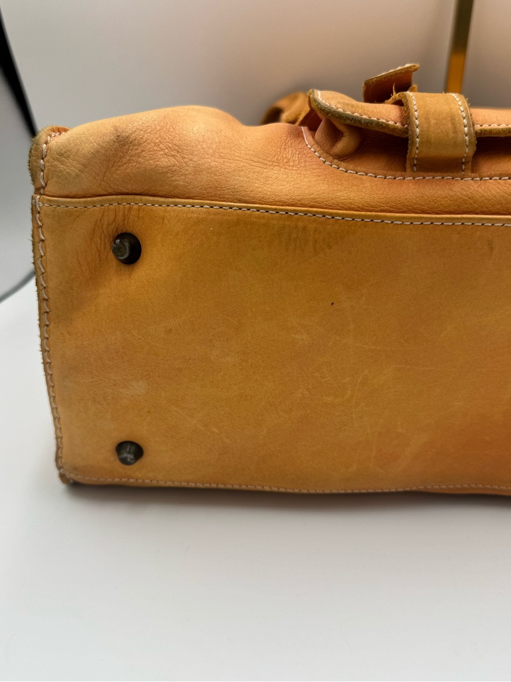 Arcadia Chestnut Leather Satchel Handbag - Picture 8 of 16